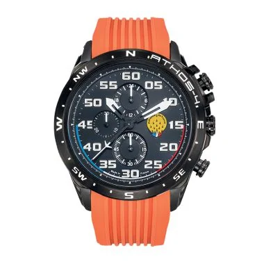 Face Montre Patrouille de France Athos 4 Charognard Chrono Silicone orange