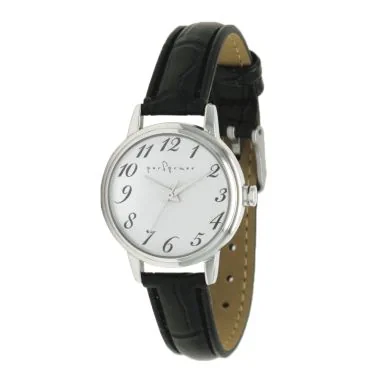 Face Montre Classique Performer Femme Simili Cuir Noir Grand Chiffre - 7076312