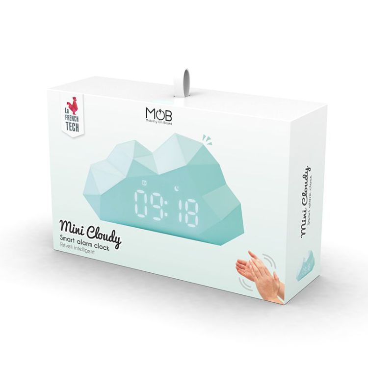 Packaging Réveil Digital Lumineux Enfant Billy Clock Mini Cloudy Turquoise