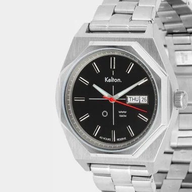 Zoom Montre Vintage Automatique Kelton Octogone Silver