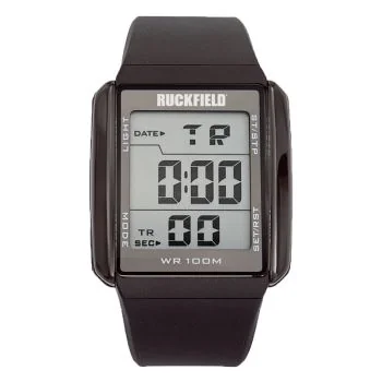 Face Montre Ruckfield Rectangulaire Sport Digital Multifonction Silicone Noir