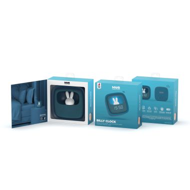 Packaging Réveil Veilleuse Enfant Billy Clock Tactile Bleu Marine