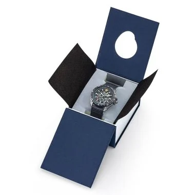 Coffret Montre Aviateur Patrouille de France Athos 5 Automatique Cadran Squelette Cuir Noir