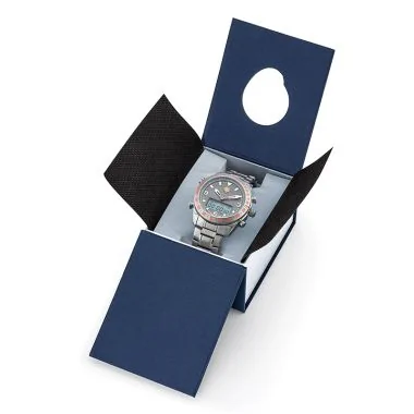 Coffret Montre Aviateur Patrouille de France Athos 1 Chrono Acier Argenté