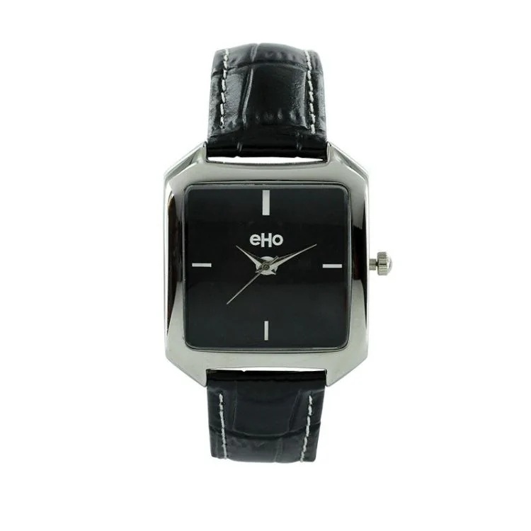 Face Montre Ecoresponsable eHo Femme Cadran Carré Noir