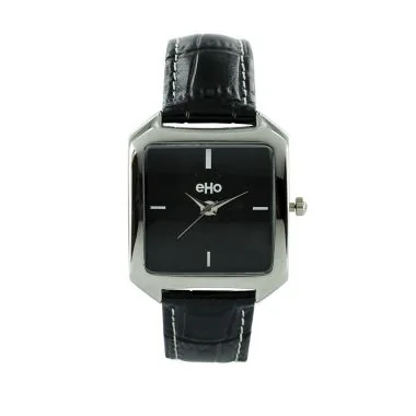 Face Montre Ecoresponsable eHo Femme Cadran Carré Noir