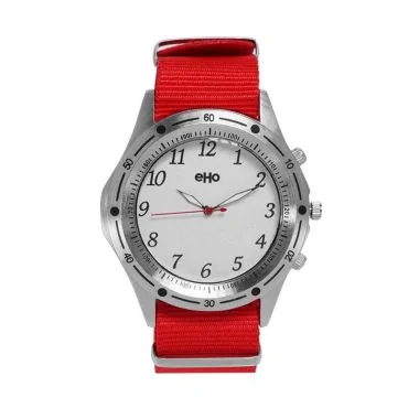 Face Montre Ecoresponsable eHo Textile Rouge Cadran Blanc