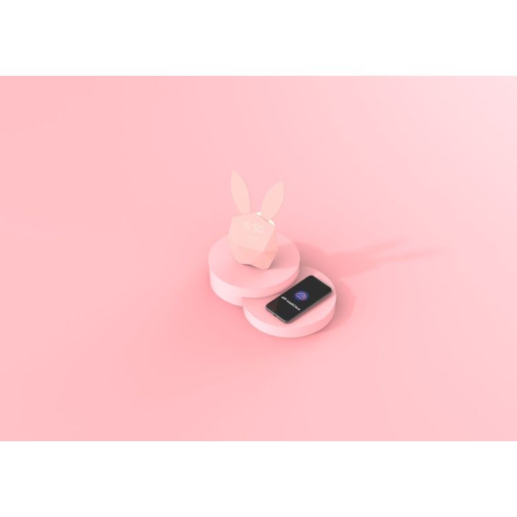 Ambiance 5 Réveil Lapin Intelligent Cutie Clock Mobility on Board Rose Pastel