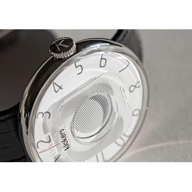 Cadran Montre Klokers - Klok 08 - Minim - Cadran Blanc - Cuir Bleu Marine
