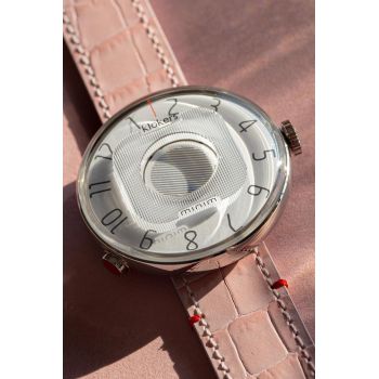 Ambiance Montre Klokers - Klok 08 - Minim - Cadran Blanc - Cuir Rose Pale