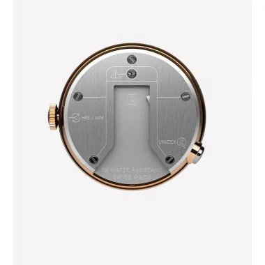 Dos Montre Klokers - Klok 08 - Sixties - Cadran Noir & Champagne - Cuir Grege