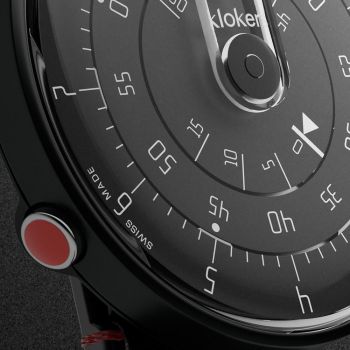 Cadran Montre Klokers - Klok 01 - Minimal - Black Reflex - Maille Milanaise Gris