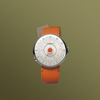 Entière Montre Klokers - Klok 08 - Sixties - Cadran Blanc & Corail - Cuir Orange