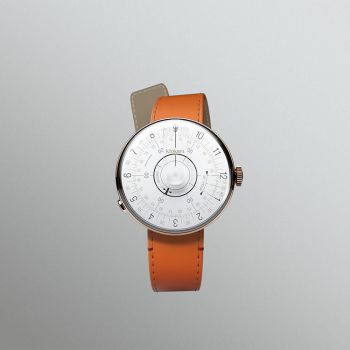 Entière Montre Klokers - Klok 08 - Sixties - Cadran Blanc - Cuir Orange