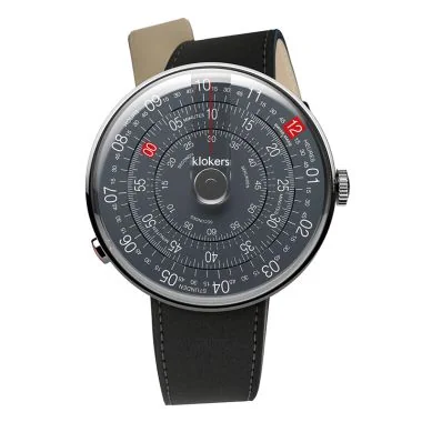 Montre Klokers - Klok 01 - 5ème anniversaire - Cadran Anthracite - Cuir Noir Mat
