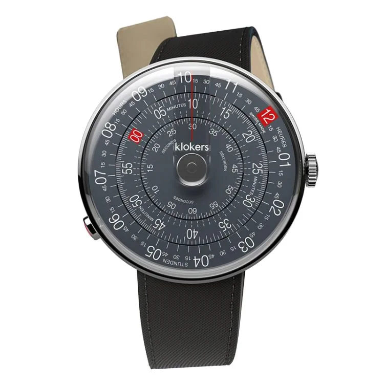 Montre Klokers - Klok 01 - 5ème anniversaire - Cadran Anthracite - PU Noir Diamant
