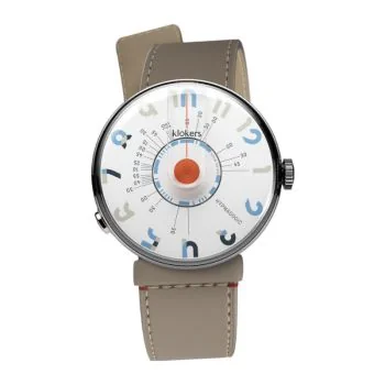 Montre Klokers - Klok 08 - Hypnagogic - Cadran Bleu - Cuir Grege