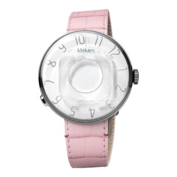 Montre Klokers - Klok 08 - Minim - Cadran Blanc - Cuir Rose Pale