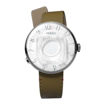 Montre Klokers - Klok 08 - Minim - Cadran Blanc - Cuir Olive