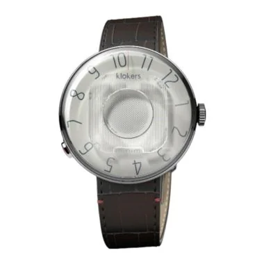 Montre Klokers - Klok 08 - Minim - Cadran Gris - Cuir Havane