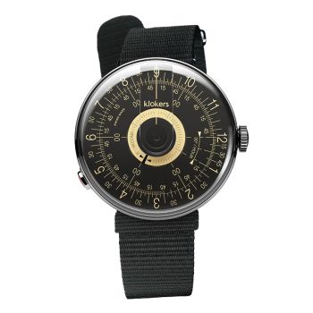 Montre Klokers - Klok 08 - Sixties - Cadran Noir & Champagne - Nato Noir