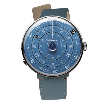 Montre Klokers - Klok 01 - Metal - Cadran Bleu Nuit - Cuir Bleu Jean