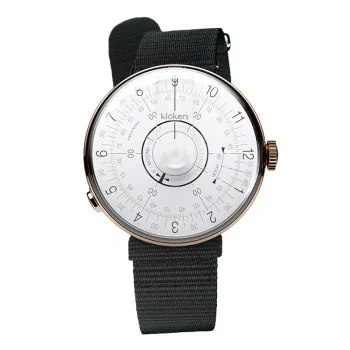 Montre Klokers - Klok 08 - Sixties - Cadran Blanc - Nato Noir