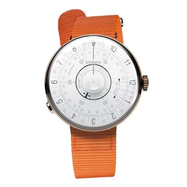 Montre Klokers - Klok 08 - Sixties - Cadran Blanc - Nato Abricot