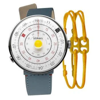 Montre Klokers - Klok 01 - Klokers X Togetherband - Bracelet Cuir Bleu