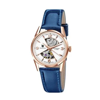 LIP Watch Dial - Himalaya 33 mm - Hourglass - Skeleton Automatic - Blue Leather