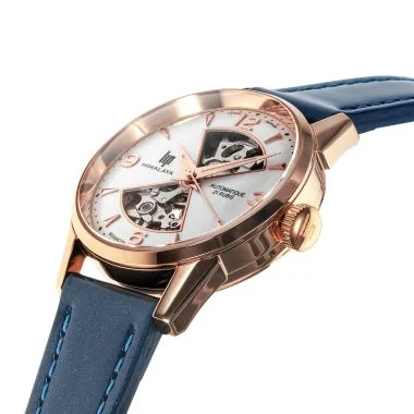 Profil Montre LIP - Himalaya 33 mm - Sablier - Squelette Automatique - Cuir Bleu