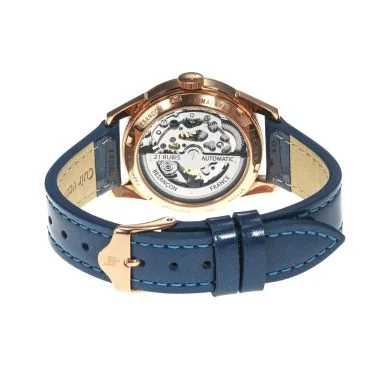 Dos Montre LIP - Himalaya 33 mm - Sablier - Squelette Automatique - Cuir Bleu
