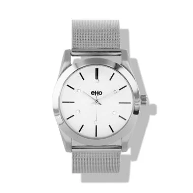Face Montre Ecoresponsable eHo Femme Métal Chromé Argenté