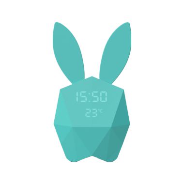Face Réveil Lapin Intelligent Cutie Clock Mobility on Board Bleu Pastel