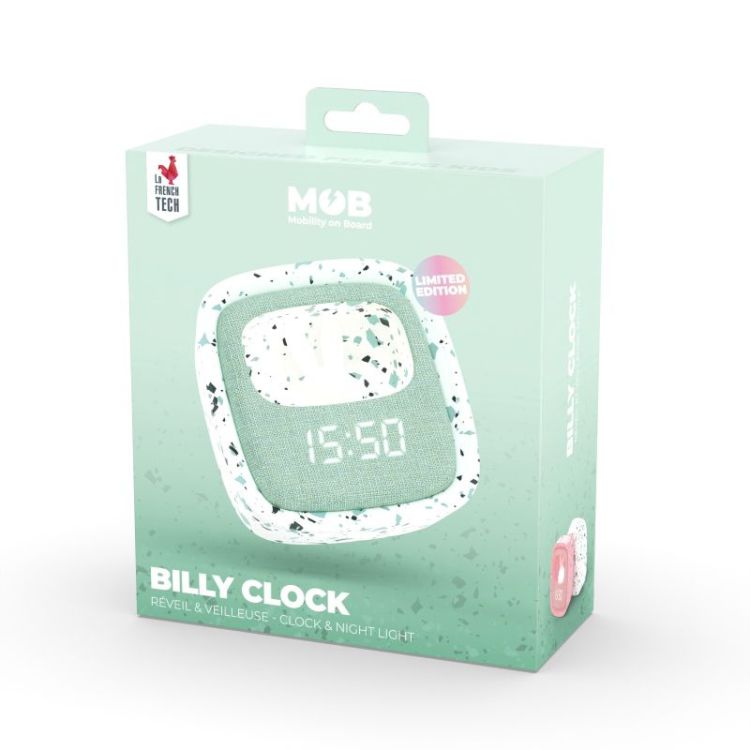 Packaging Face Réveil Veilleuse Enfant Billy Clock Tactile Menthe à l'eau