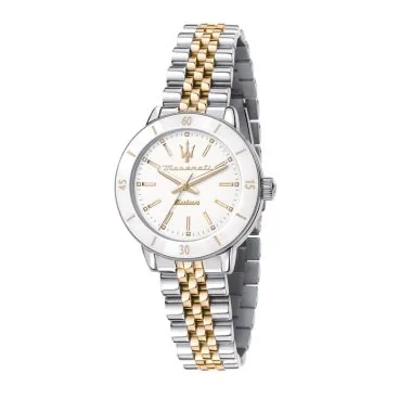 Face Montre Chronographe Maserati Successo Lady Solar Doré et Argenté - R8853145514