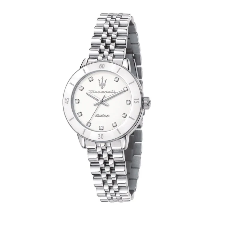 Face Montre Chronographe Maserati Successo Lady Solar Argenté - R8853145515