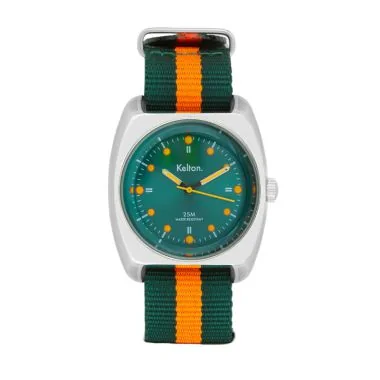 Montre Vintage Kelton - RC2 Nato Vert et Orange