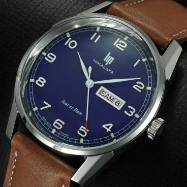 Cadran Montre LIP - Himalaya 40 mm - Jours et Date - Cadran Bleu