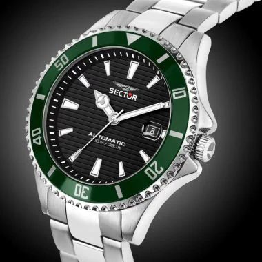 Cadran Montre Sector 230 - Automatique - Verte et Argenté