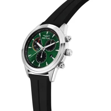 Profil Montre Sector 670 - Chronographe - Silicone Noire et Verte