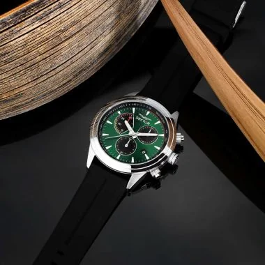 Mood Montre Sector 670 - Chronographe - Silicone Noire et Verte