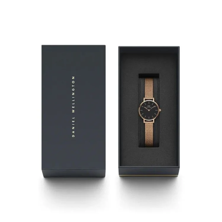 Coffret Montre Daniel Wellington - Petite Pressed Melrose Black - 24mm