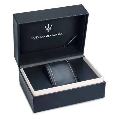 Coffret Montre Automatique Maserati - Traguardo - Squelette Cuir Noir Cadran Noir - R8821112004