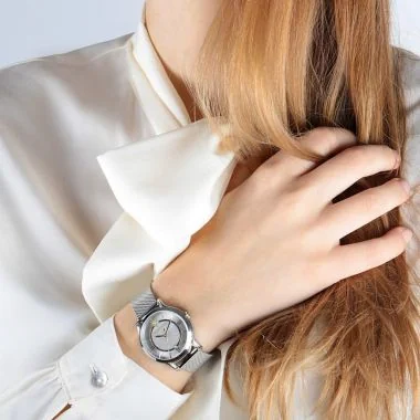 Portée Montre Dateur Maserati - Epoca Lady - Maille Milanaise Argenté - R8853118514