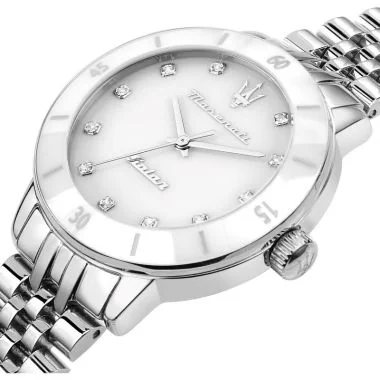 Cadran Montre Chronographe Maserati - Successo Lady Solar - Argenté - R8853145515