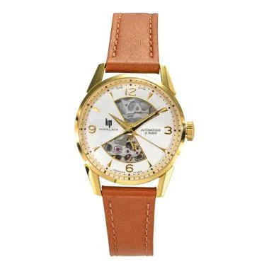 Face 2 Montre LIP - Himalaya 33mm Sablier - Squelette Automatique - Cuir Marron