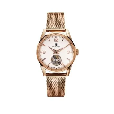 Face 2 Montre LIP - Himalaya 33mm - Automatique Coeur Battant - Doré Rose