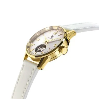 Profil Montre LIP - Himalaya 33mm - Automatique Coeur Battant - Cuir Blanc