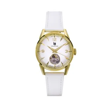 Face 2 Montre LIP - Himalaya 33mm - Automatique Coeur Battant - Cuir Blanc